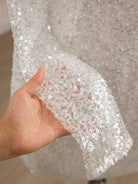 Aelia | Chic Short Sequined Backless Wedding Dress With Long Detachable Sleeves - KissProm