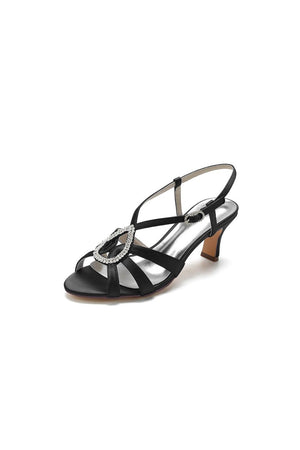 Chic Blue Silk Sandals Featuring Decorative Metal Ring - KissProm