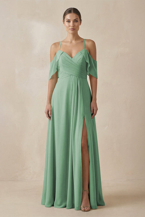 sea glass bridesmaid dresses Madeline Ready To Ship Embroidered Dress With its relaxed midi fit Birdy Grey Grace Chiffon Dress