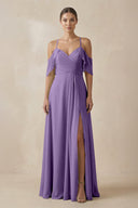 Chiffon A - Line Long Bridesmaid Dress in Tahiti - KissProm Bridesmaid Dresses