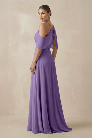 Chiffon A - Line Long Bridesmaid Dress in Tahiti - KissProm Bridesmaid Dresses