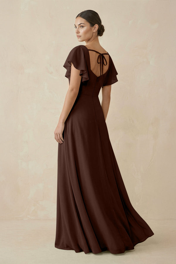 square neck brown maxi dress Petal and Pup Women's Alandra Maxi Dress main image 1
