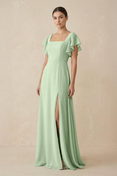 sagebrush bridesmaid dresses Dusty Sage Charmeuse Sleeveless Mismatched Bridesmaid Dresses, Dress E main image 0