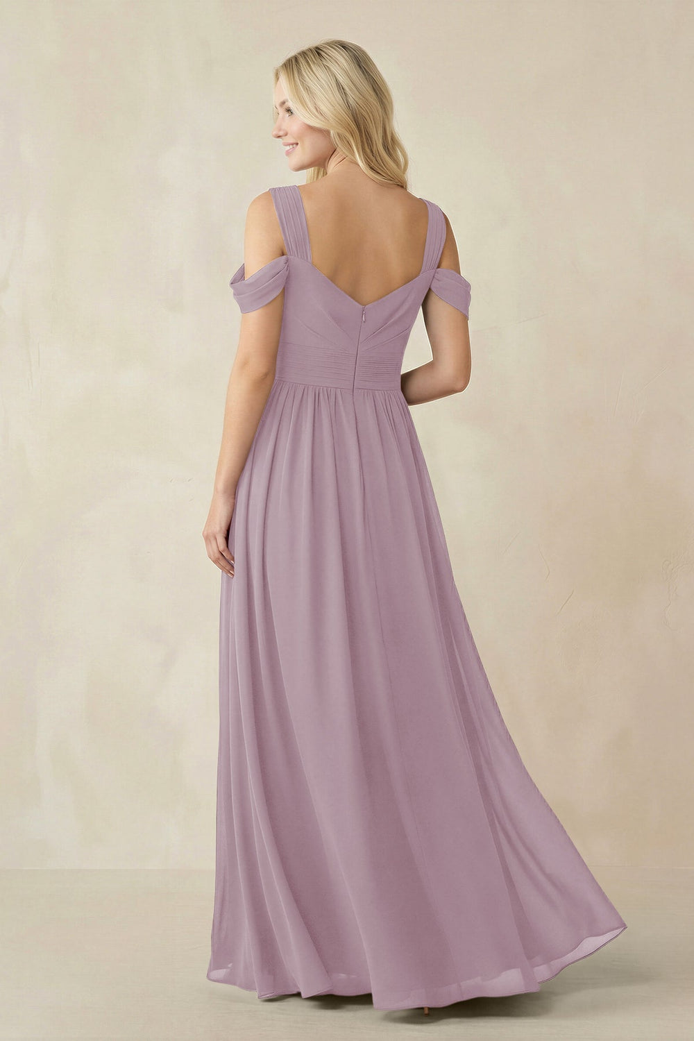 Chiffon A-Line Bridesmaid Dress with Slit  in Dusk - KissProm BRIDESMAID DRESSES