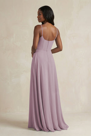 A-Line Spaghetti Straps Chiffon Bridesmaid Dress in Dusk - KissProm BRIDESMAID DRESSES