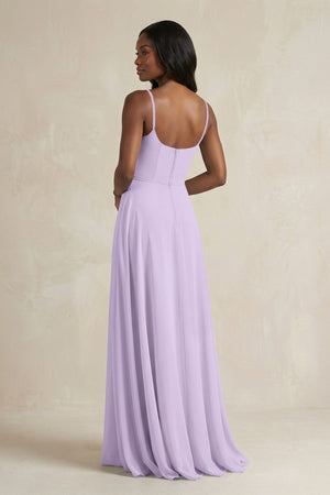 A-Line Spaghetti Straps Chiffon Bridesmaid Dress in Lavender - KissProm BRIDESMAID DRESSES