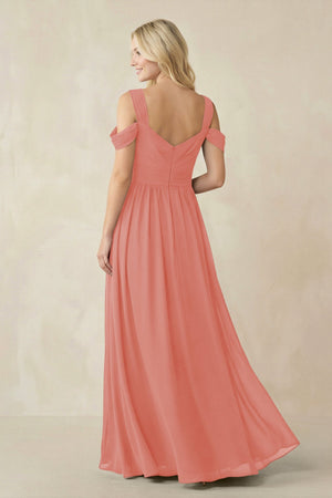 Chiffon A-Line Bridesmaid Dress with Slit  in Mulberry - KissProm BRIDESMAID DRESSES