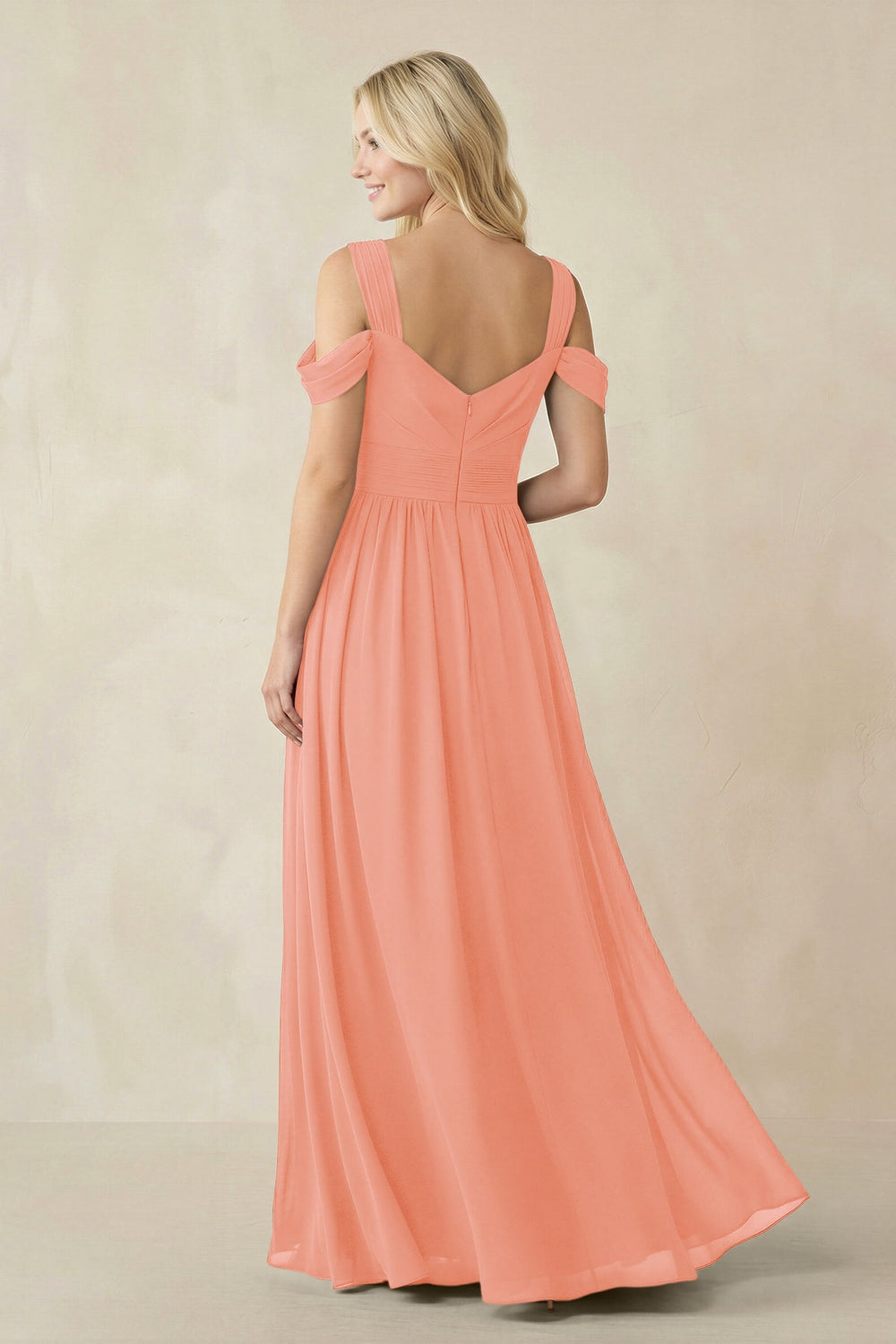 Chiffon A-Line Bridesmaid Dress with Slit  in Rosette - KissProm BRIDESMAID DRESSES