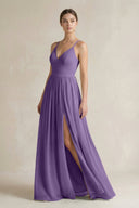 A-Line Spaghetti Strap Chiffon Bridesmaid Dress in Tahiti - KissProm BRIDESMAID DRESSES