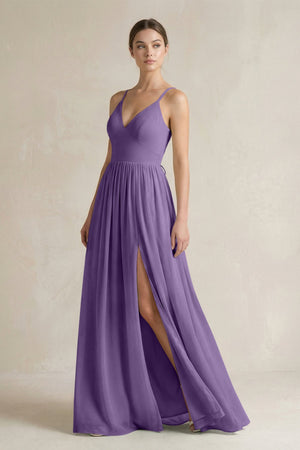 A-Line Spaghetti Strap Chiffon Bridesmaid Dress in Tahiti - KissProm BRIDESMAID DRESSES
