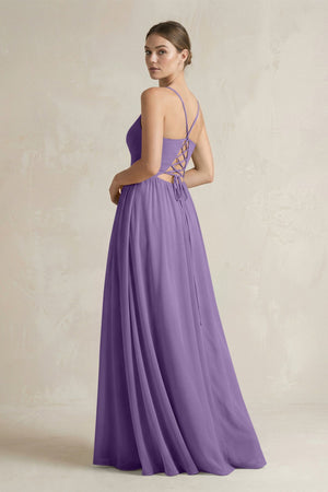 A-Line Spaghetti Strap Chiffon Bridesmaid Dress in Tahiti - KissProm BRIDESMAID DRESSES