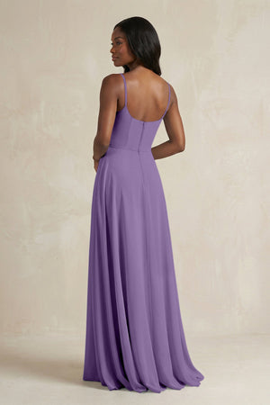 A-Line Spaghetti Straps Chiffon Bridesmaid Dress in Tahiti - KissProm BRIDESMAID DRESSES