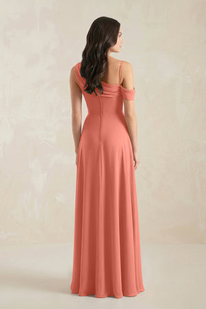 One-Shoulder Chiffon A-Line Bridesmaid Dress in Wild Rose - KissProm BRIDESMAID DRESSES