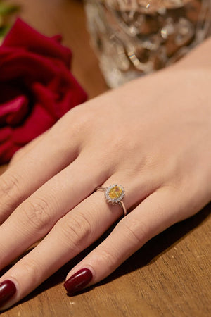 Citrine Oval Sparkle Cocktail Ring - KissProm