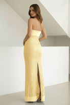 Clarin | Sage - Sheath Strapless Sequined Long Prom Dresses - KissProm