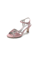 Classy Royal Blue Satin Heels Adorned with Silver Accents - KissProm