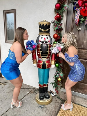 Claudette | Royal Blue - Bodycon Off The Shoulder Sequins Short Homecoming Dresses