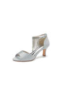 Cocktail Open Toe Tassel Strap Chunky Heels - KissProm