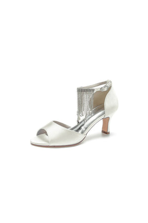Cocktail Open Toe Tassel Strap Chunky Heels - KissProm
