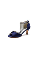 Cocktail Open Toe Tassel Strap Chunky Heels - KissProm