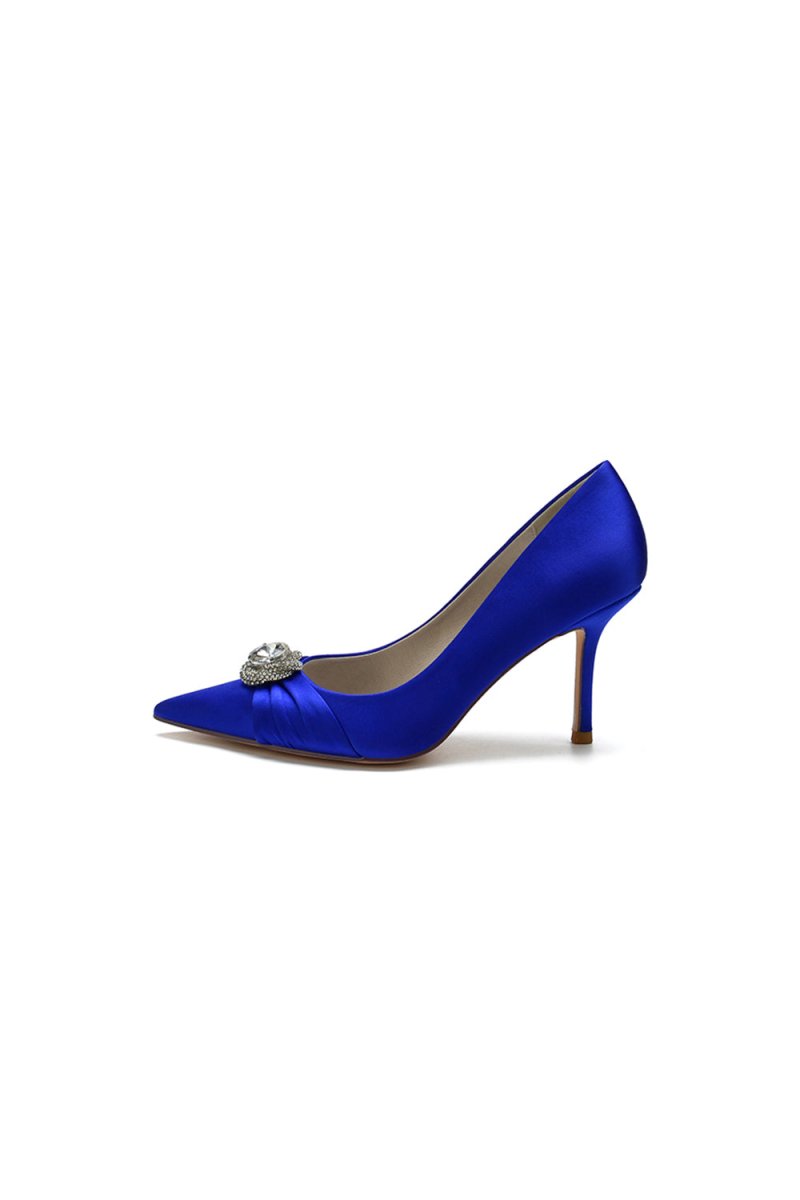 Cocktail Pointed Toe Crystal High Heels - KissProm