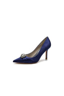 Cocktail Pointed Toe Crystal High Heels - KissProm