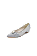 Cocktail Pointed Toe Flats With Crystal - KissProm