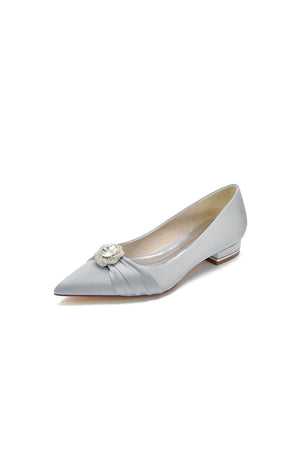 Cocktail Pointed Toe Flats With Crystal - KissProm