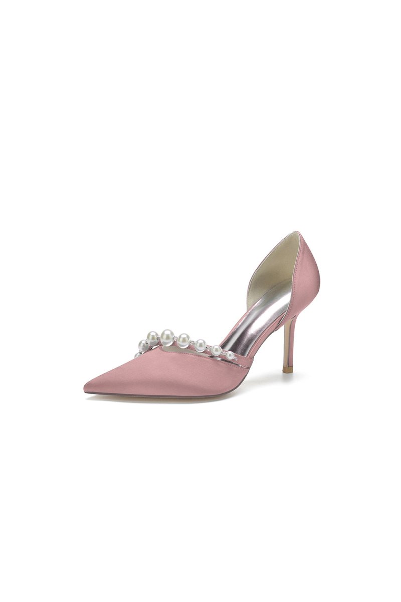 Cocktail Pointed Toe Pearl Heels - KissProm