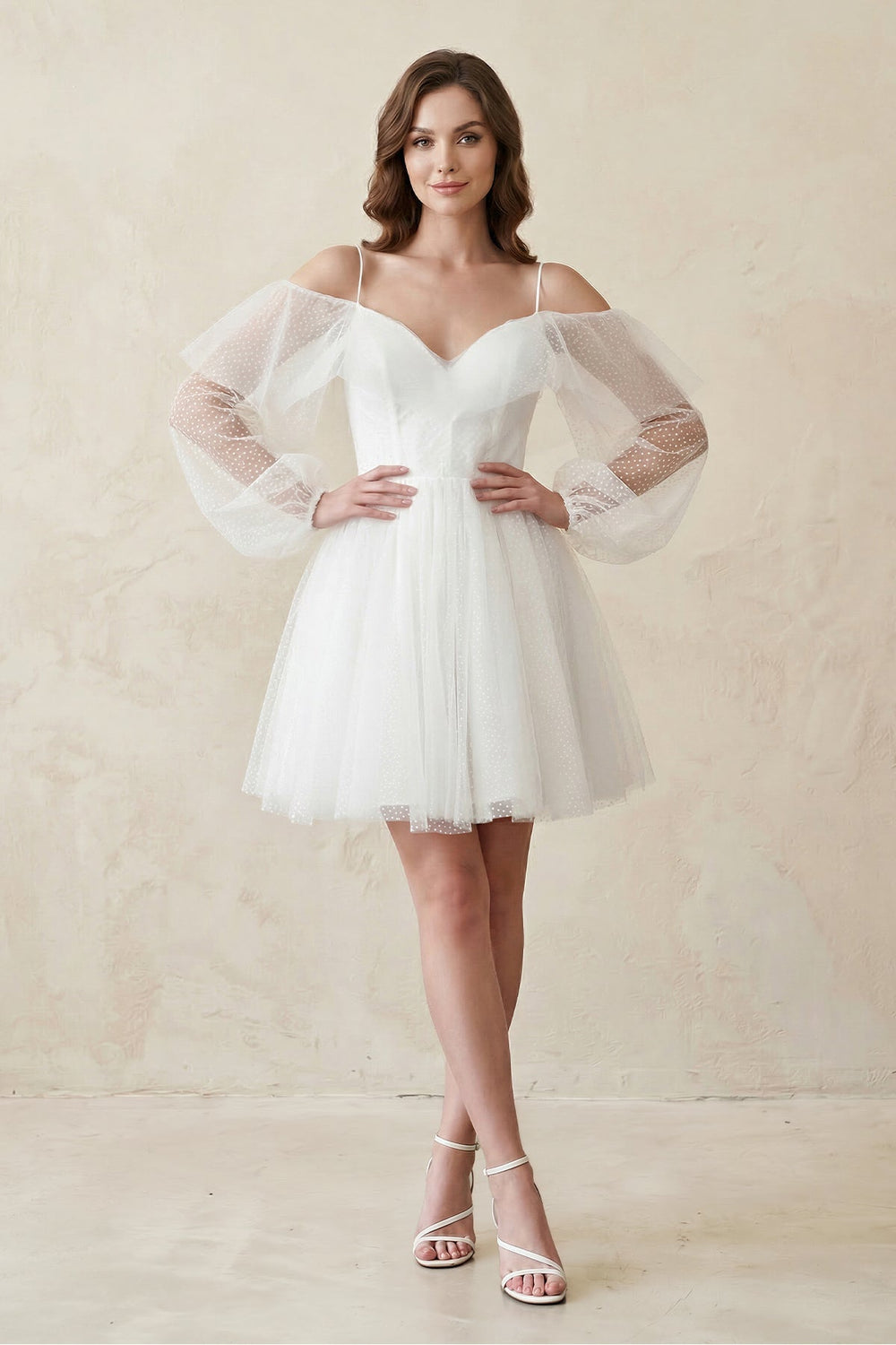 formal dresses with cold shoulder sleeves LaDivine CB118 Long Sleeve Formal Dress main image 1