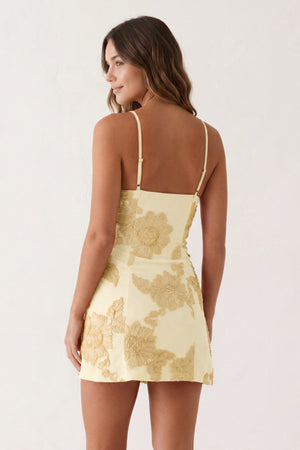 Yellow Coral Pink Spaghetti Straps Embroidered Sheath Mini Homecoming Dress | KISSPROM