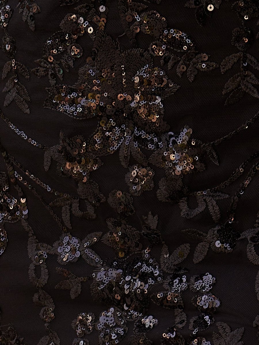 Cosmic | Black Lace Applique High Slit Criss Cross Back Mermaid Prom Dress