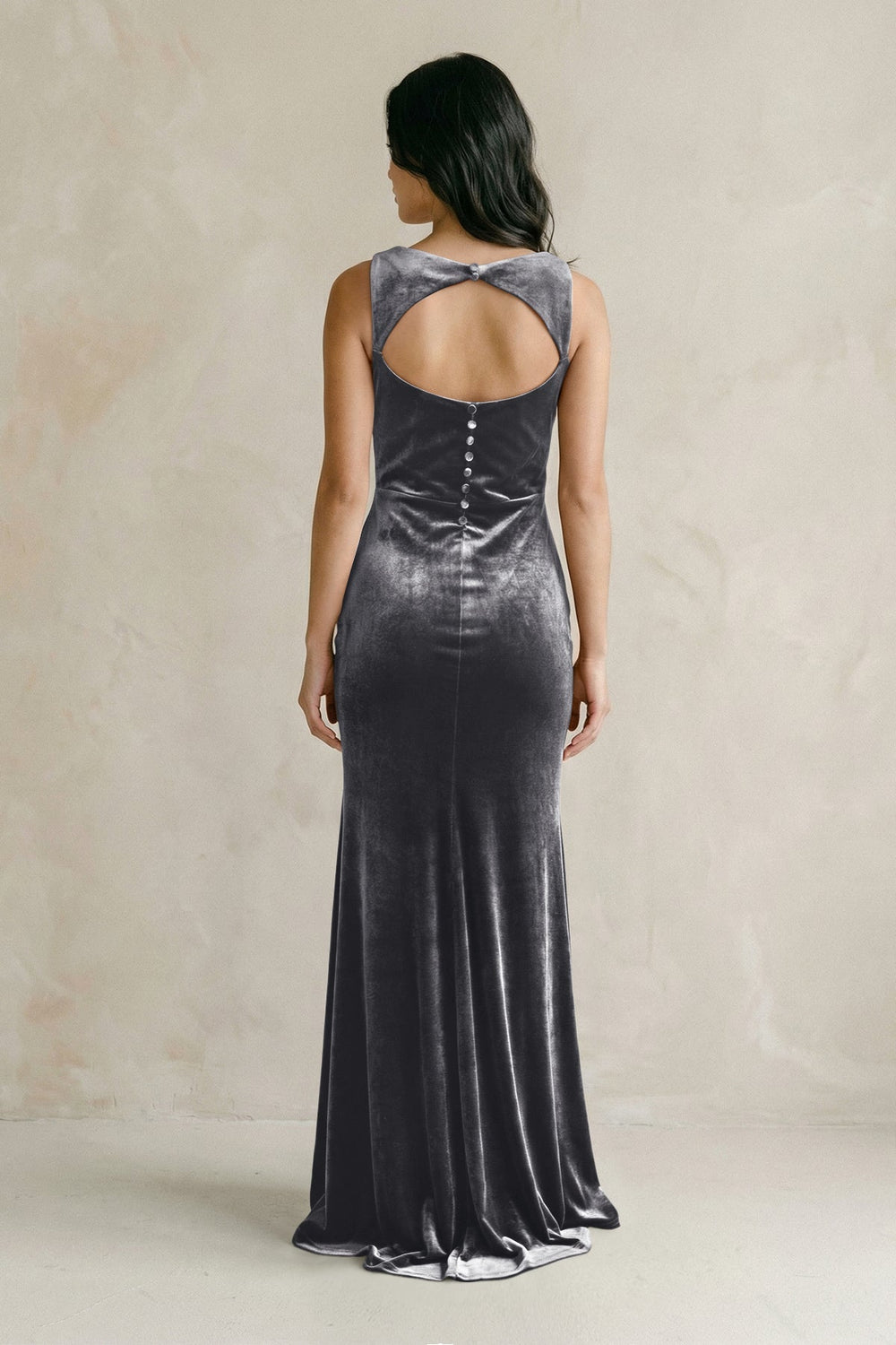 Cowl Neck Mermaid Velvet Bridesmaid Dress in Neptune - KissProm Bridesmaid Dresses