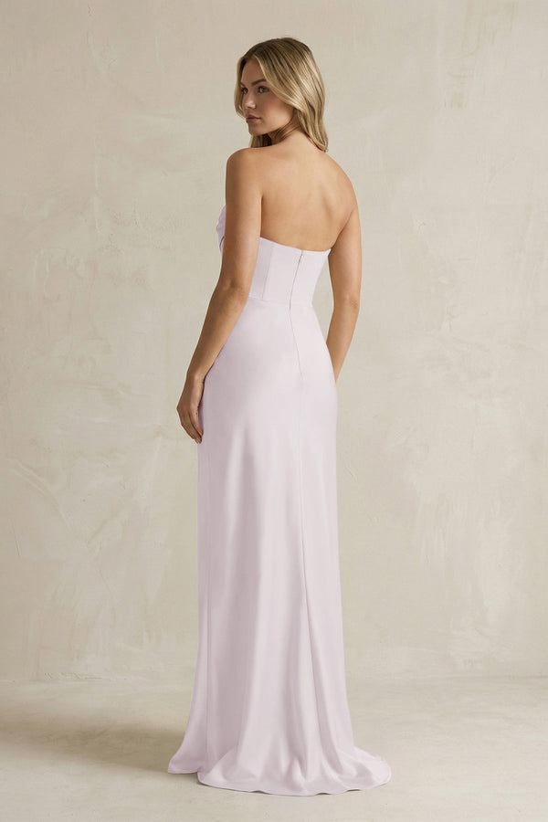 Cowl Neck Sheath Corset Bridesmaid Dress in Dusk - KissProm Bridesmaid Dresses