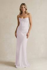Cowl Neck Sheath Corset Bridesmaid Dress in Dusk - KissProm Bridesmaid Dresses