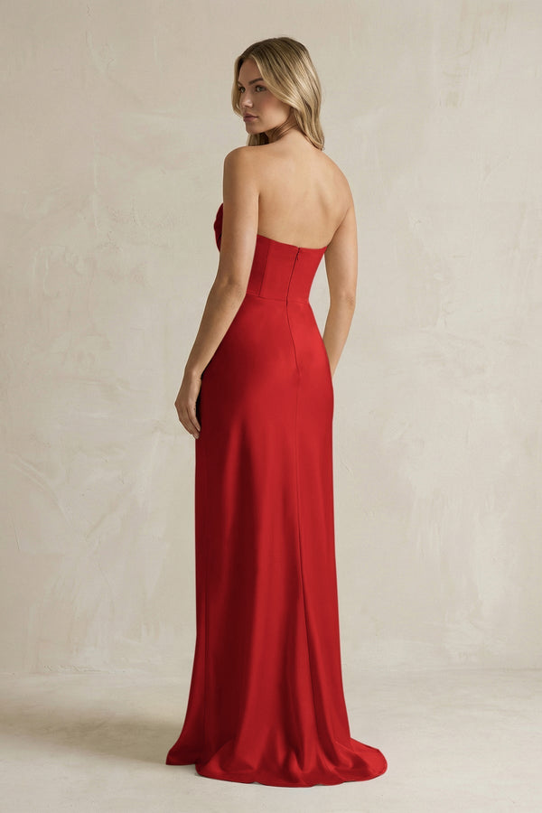 Cowl Neck Sheath Corset Bridesmaid Dress in Spice - KissProm Bridesmaid Dresses