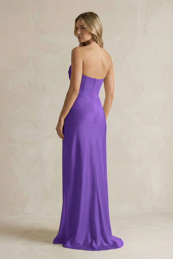 Cowl Neck Sheath Corset Bridesmaid Dress in Tahiti - KissProm Bridesmaid Dresses
