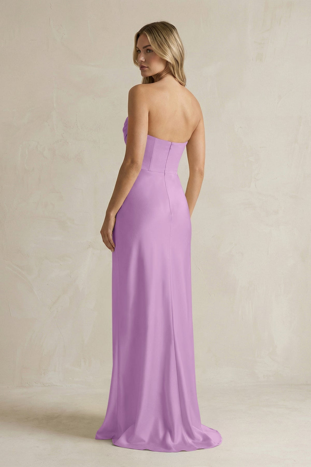 Cowl Neck Sheath Corset Bridesmaid Dress in Vintage Mauve - KissProm Bridesmaid Dresses