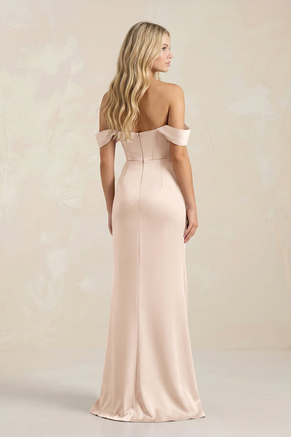 Cowl Neck Sheath Satin Bridesmaid Dress With Detachable Sleeves in Buttercream - KissProm Bridesmaid Dresses