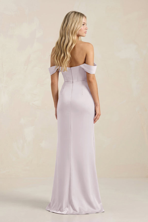 Cowl Neck Sheath Satin Bridesmaid Dress With Detachable Sleeves in Dusk - KissProm Bridesmaid Dresses