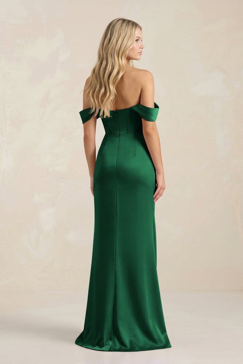 Cowl Neck Sheath Satin Bridesmaid Dress With Detachable Sleeves in Green - KissProm Bridesmaid Dresses