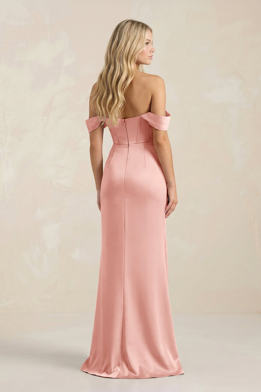 Cowl Neck Sheath Satin Bridesmaid Dress With Detachable Sleeves in Rose Petal - KissProm Bridesmaid Dresses