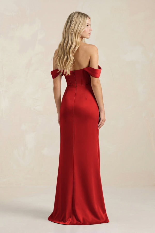 Cowl Neck Sheath Satin Bridesmaid Dress With Detachable Sleeves in Spice - KissProm Bridesmaid Dresses
