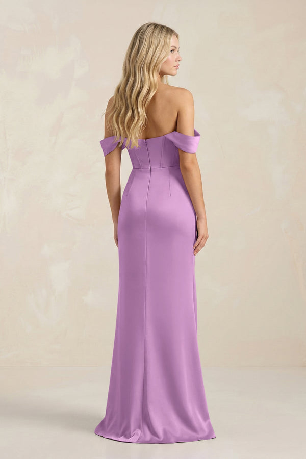 Cowl Neck Sheath Satin Bridesmaid Dress With Detachable Sleeves in Vintage Mauve - KissProm Bridesmaid Dresses