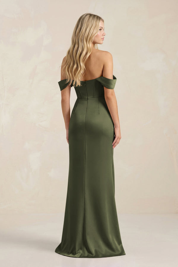 Cowl Neck Sheath Satin Bridesmaid Dress With Detachable Sleeves in Willow Green - KissProm Bridesmaid Dresses