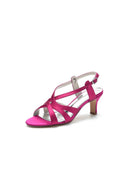 Royal Blue Cross - Strap Pump with Elegant Silver Buckle - KissProm