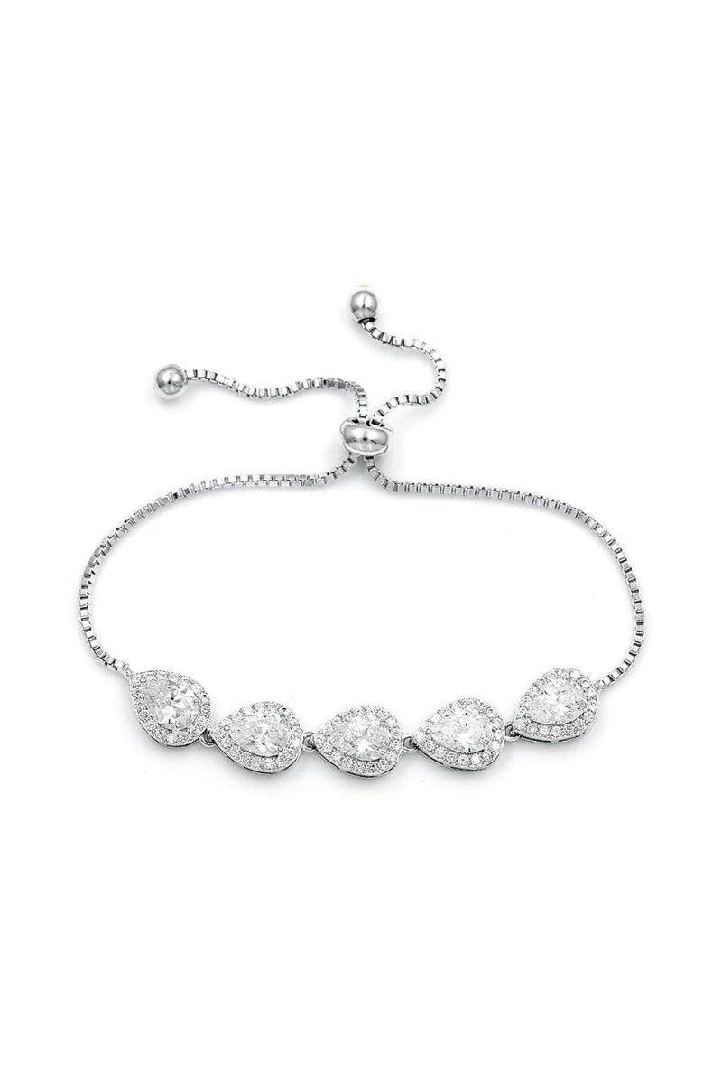 Crystal Silver Teardrop Bracelets - KissProm