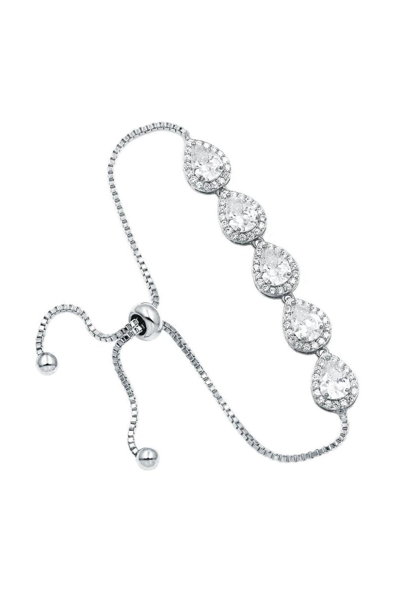 Crystal Silver Teardrop Bracelets - KissProm