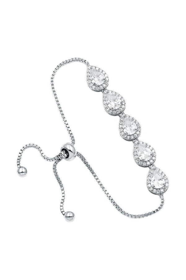 Crystal Silver Teardrop Bracelets - KissProm