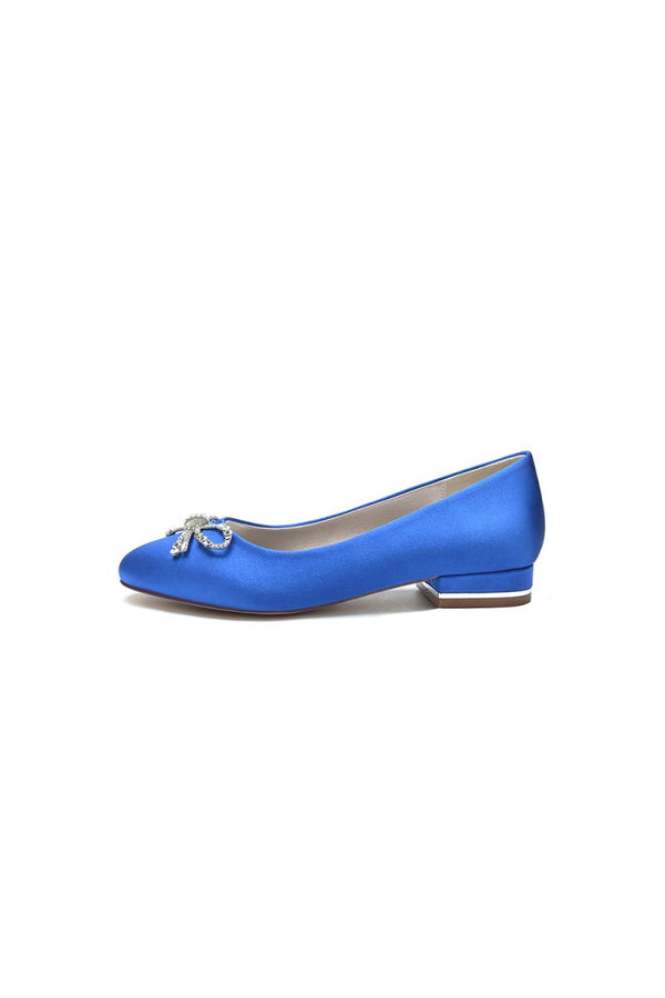 Crystal Bow Round Toe Flats - KissProm